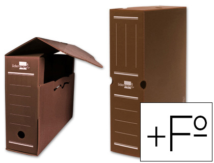 LIDERPAPEL - Caja archivo definitivo plastico marron 387x275x105 mm (Ref. DF17)