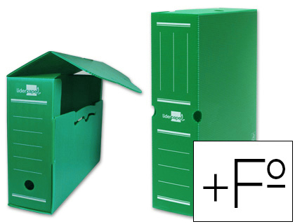 LIDERPAPEL - Caja archivo definitivo plastico verde 387x275x105 mm (Ref. DF20)