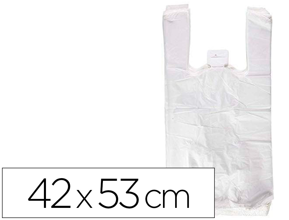Bolsa camiseta reciclada 70% 50 mc 42x53 cm apta legislacion de bolsas 2021 (Ref. 3004045)