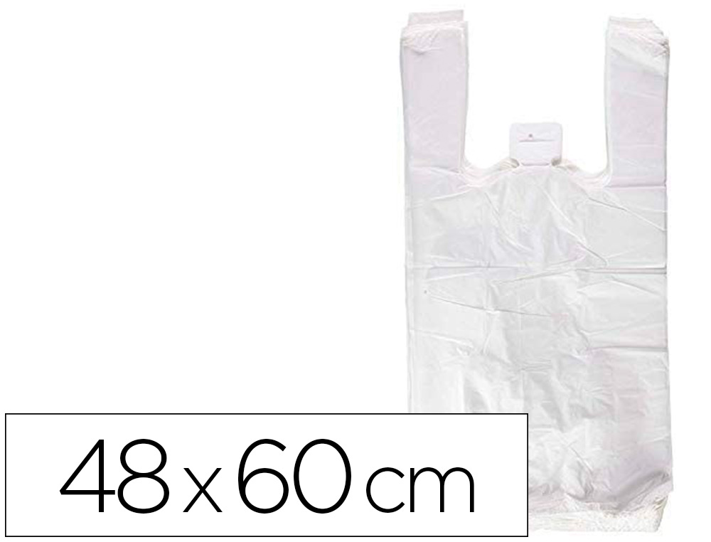 Bolsa camiseta reciclada 70% 50 mc 48x60 cm apta legislacion de bolsas 2021 (Ref. 3004047)