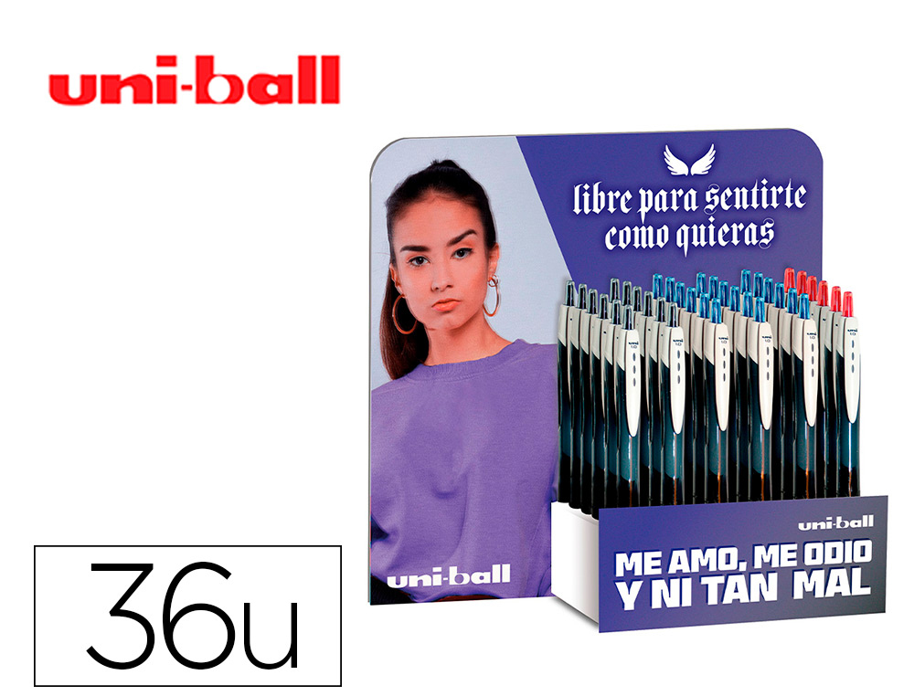 UNI-BALL - UNIBALL - Boligrafo jetstream sport sxn-150 tinta hibrida 1,0 mm expositor de 36 unidades colores surtidos (Ref. 182634741)