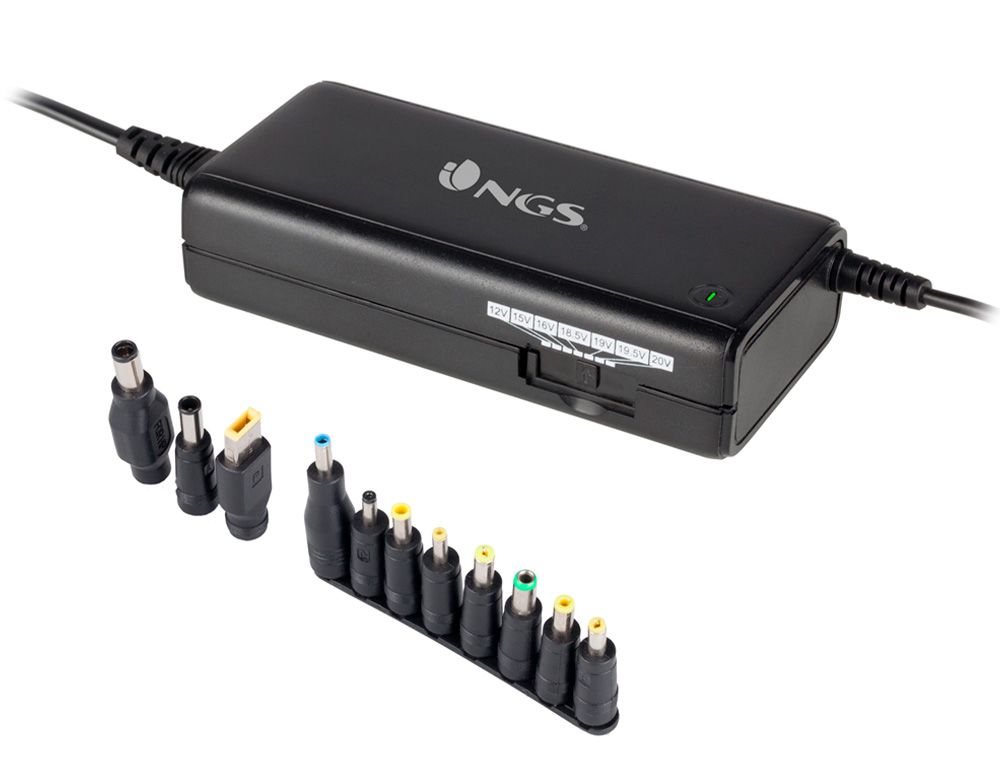 NGS - Adaptador de corriente manual laptop 90w con 11 adaptadores (Ref. BAN)