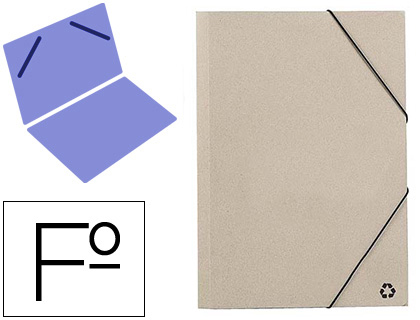 MARIOLA - Carpeta gomas folio 3 sencilla carton ecologico color gris (Ref. 4780E)