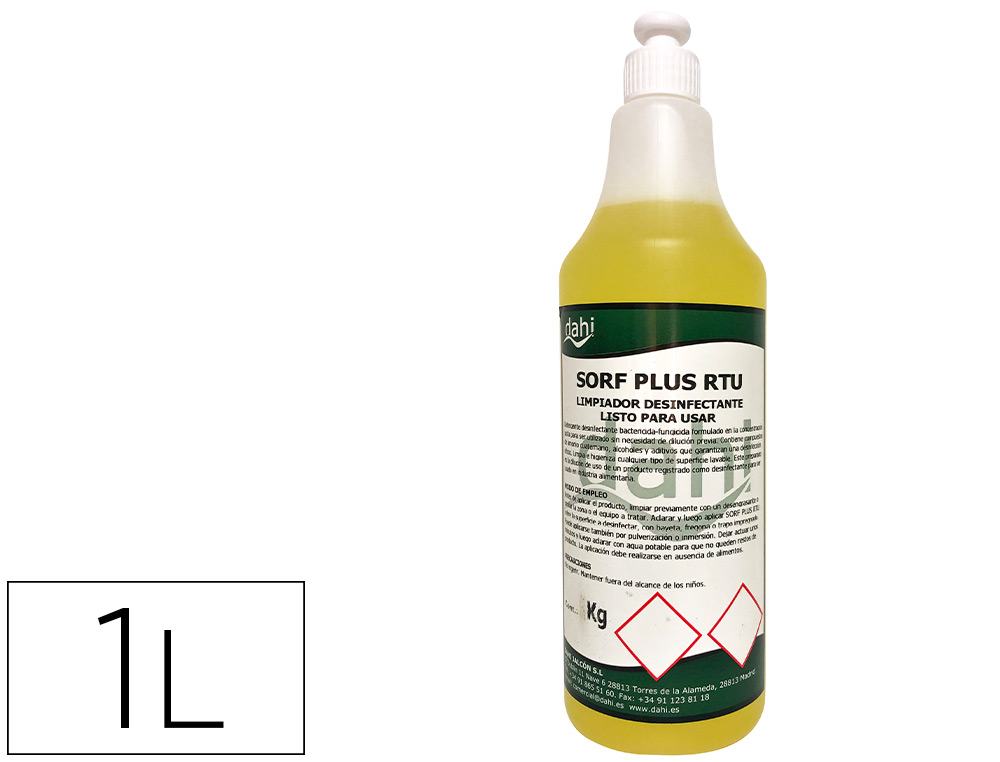 Limpiador higienizante desodorizante desinfectante dahi dj plus rtv botella1 litro (Ref. PCH049-DJ)