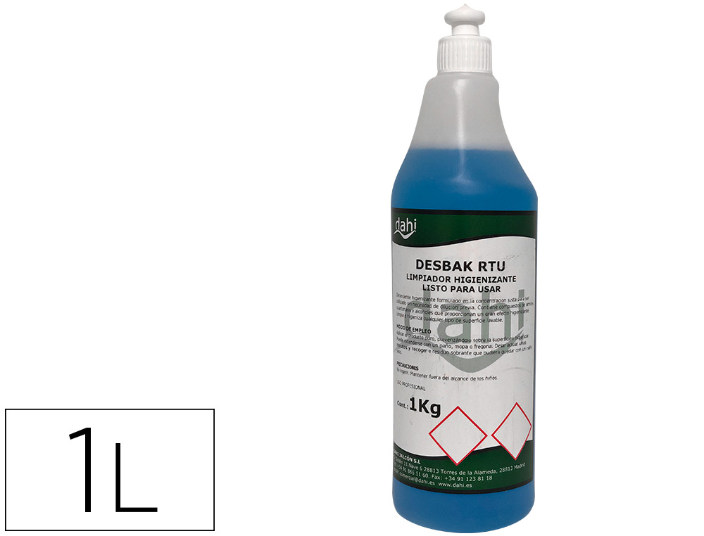 Limpiador bactericida dahi desbak azul botella 1 litro (Ref. PCH051-DJ)