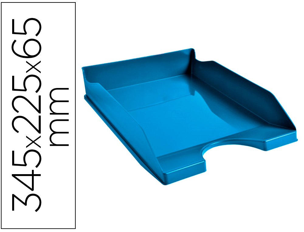EXACOMPTA - Bandeja sobremesa clean safe azul 345x255x65 mm (Ref. 123100D)