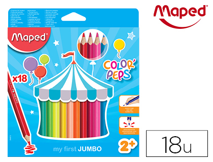 MAPED - Lapices de colores color peps jumbo blister de 18 colores (Ref. 834012)