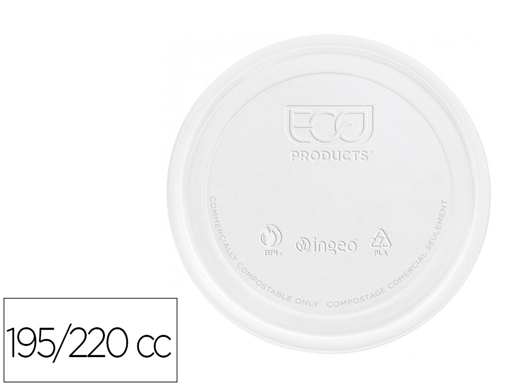 Tapa de plastico biodegradable para vaso de 195/220 cc paquete de 100 unidades (Ref. 102845)