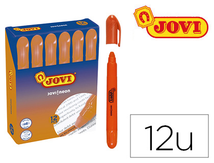 JOVI - Marcador de cera gel fluorescente naranja caja de 12 unidades (Ref. 1815)