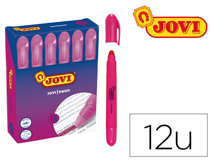 JOVI - Marcador de cera gel fluorescente rosa caja de 12 unidades (Ref. 1816)