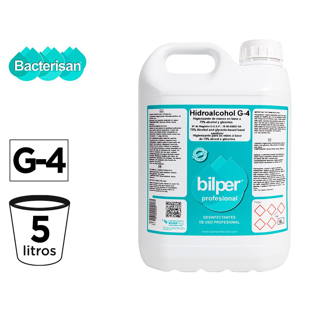 BACTERISAN - Gel hidroalcoholico higienizante bacterigel g4 denso para manos sin aclarado limpia y desinfecta garrafa 5l (Ref. 5073DM029047)