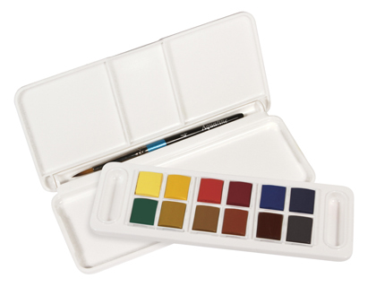 DALER ROWNEY - Acuarela aquafine travel set con pincel caja de 12 colores surtidos (Ref. D131900001)