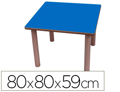 MOBEDUC - Mesa madera mobetuc t3 cuadrada con tapa laminada haya 80x80 cm (Ref. 600550.80-3)