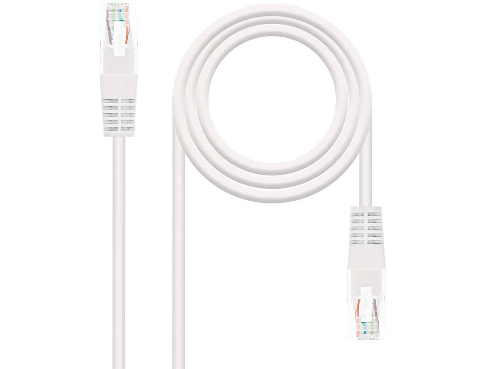NANOCABLE - Cable red latiguillo rj45 categoria 6 utp awg24 color blanco longitud 2 m (Ref. 10.20.0402-W)