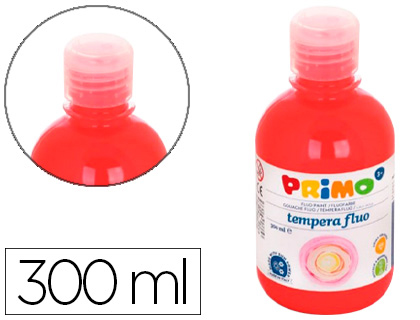 PRIMO - Tempera liquida escolar 300 ml rojo fluorescente (Ref. 255TF300300)