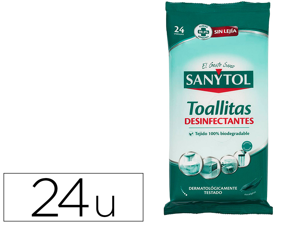 SANYTOL - Toallita desinfectante biodegradable paquete de 30 unidades (Ref. 83613)