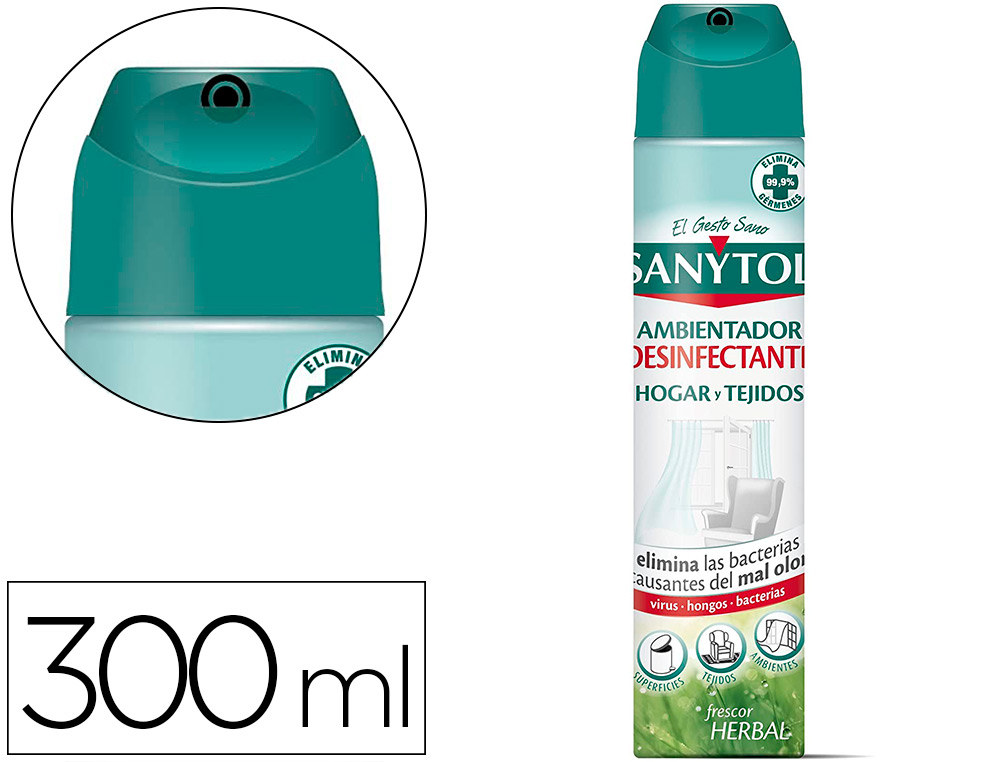 SANYTOL - Ambientador desinfectante para hogar y tejidos spray bote de 300 ml (Ref. 84773)
