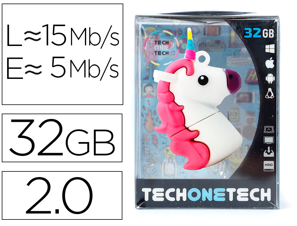 TECH ON TECH - Memoria usb mi unicornio 32 gb (Ref. TEC5148-32)