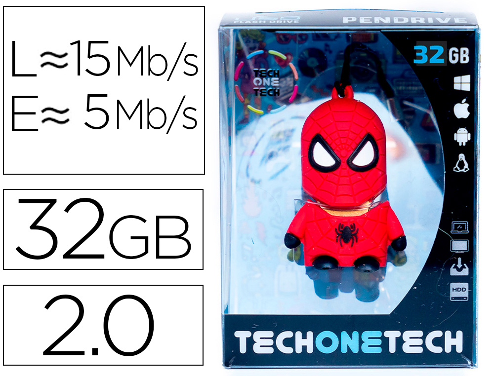 TECH ON TECH - Memoria usb super spider 32 gb (Ref. TEC5501-32)