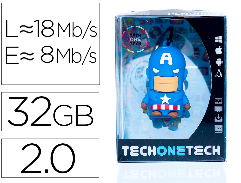 TECH ON TECH - Memoria usb super a 32 gb (Ref. TEC5094-32)