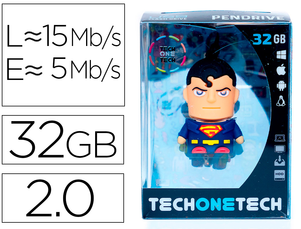 TECH ON TECH - Memoria usb super s 32 gb (Ref. TEC5099-32)