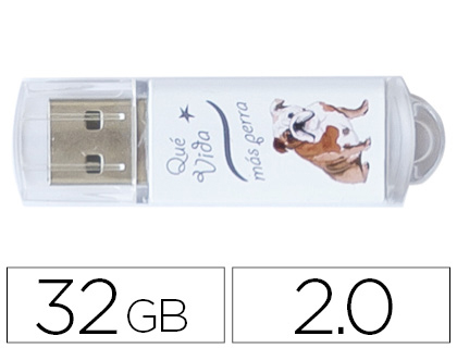 TECHONETECH - Memoria usb flash drive 32 gb 2.0 que vida mas perra (Ref. TEC4009-32) (Canon L.P.I. 0,24€ Incluido)