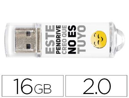 TECHONETECH - Memoria usb flash drive 16 gb 2.0 no es tuyo (Ref. TEC4007-16) (Canon L.P.I. 0,24€ Incluido)