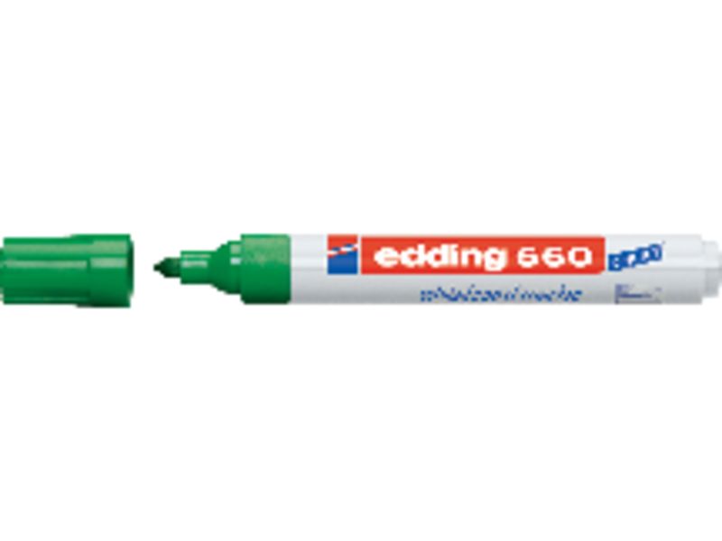 EDDING - Marcador pizarra blanca 660 Trazo 1.5-3 mm Sistema''cap off'' Verde (Ref.660-04)