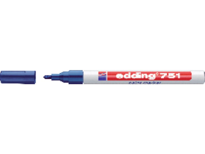 EDDING - Marcador permanente 751 Trazo 1 - 2 mm Punta conica Azul (Ref.751-03)