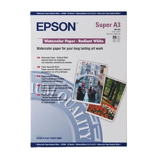 EPSON - PAPEL WATERCOLOR RADIANT WHITE A3+ 190GR (Ref.C13S041352)
