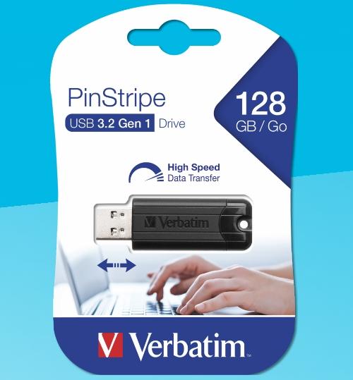 VERBATIM - USB DRIVE 3.0, 128GB, PINSTRIPE (Incluye Canon LPI de 0,24 €) (Ref.49319)