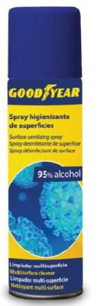 GOODYEAR - SPRAY LIMPIADOR HIGIENIZANTE DE SUPERFICIES ALCOHOLICO 500ML (Ref.329019)