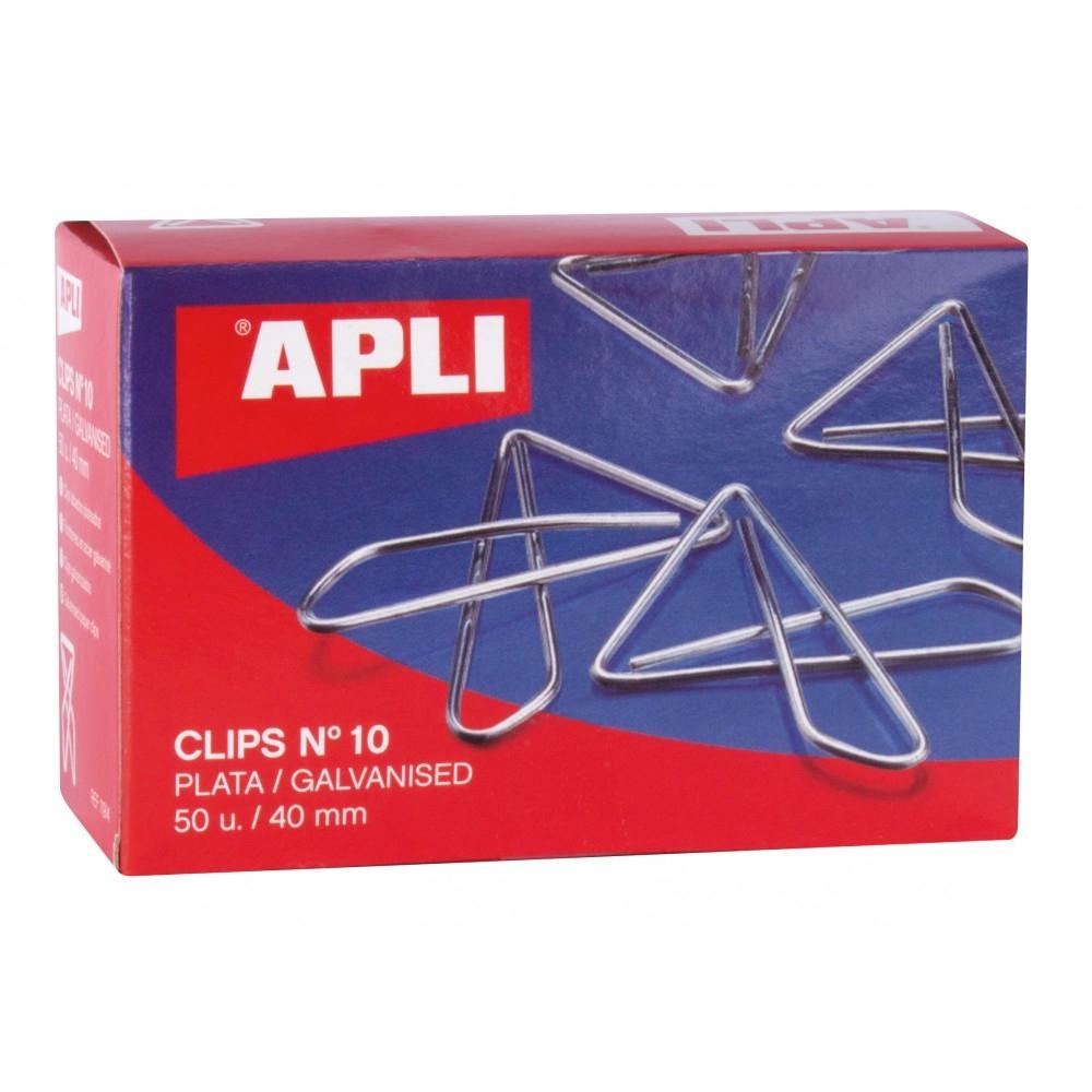 APLI - CLIPS MARIPOSA PLATEADOS Nº 10 - 40MM CAJA DE 50 (Ref.11914)