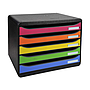 EXACOMPTA - Fichero cajones sobremesa big-box plus apaisada iderama arlequin 5 cajones multicolores (Ref. 308798D)