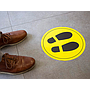 APLI - Circulo de señalizacion adhesivo para suelo pvc 100 mc pies color amarillo/negro diametro 30 cm (Ref. 18597)