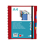 LIDERPAPEL - Carpeta A4 con 40 fundas intercambiables 5 sep sobre y gomilla portada y lomo personalizable rojo (Ref. JC35)