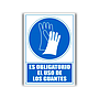 ARCHIVO 2000 - Pictograma obligatorio uso de guantes pvc azul luminiscente 210x297 mm (Ref. 6173-03 AZ)
