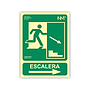 ARCHIVO 2000 - Pictograma salida emergencia escalera baja derecha pvc verde luminiscente 224x300 mm (Ref. 6170-12H VE)