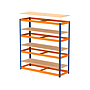 AR STORAGE - Estanteria metalica ar stabil xl 200x150x60 cm 4 estantes 500 kg por estante bandeja de madera sin tornillos color (Ref. ST18401-/15J408G00)