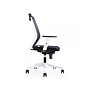 ROCADA - Silla de oficina con brazos regulables y respaldo malla negro tapizada en tela ignifuga negro color blanco (Ref. 908W-4)