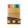STABILO - Rotulador punta de fibra point 88 color parade antracita/naranja estuche de 20 unidades colores surtidos (Ref. 8820-03-05)