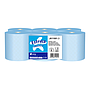 AMOOS - Papel Secamanos Pack 6 rollos azul 2 capas 100 metros dispensación central. 100% fibra pura (Ref.J611001.3)