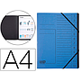 EXACOMPTA - Carpeta clean safe clasificadora 12 departamentos din A4 con gomas carton azul (Ref. 57122E)