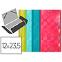 EXACOMPTA - Carpeta gomas carton 600 gr tres solapas 12x23,5 cm colores surtidos (Ref. 55240E)
