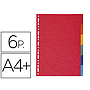 EXACOMPTA - Separadores cartulina brillo juego de 6 separadores din a4+ multitaladro (Ref. 2106E)