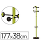 UNILUX - Perchero metalico accueil pie 8 colgadores con paraguero y bandeja goteo verde 177 x 38 cm (Ref. 400017761)