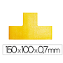 DURABLE - Simbolo adhesivo pvc forma t para delimitacion suelo amarillo 150x100x0,7 mm pack de 10 unidades (Ref. 1700-04)