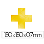 DURABLE - Simbolo adhesivo pvc forma de cruz para delimitacion suelo amarillo 150x150x0,7 mm pack de 10 (Ref. 1701-04)