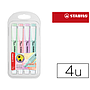STABILO - Rotulador fluorescente swing cool color pastel bolsa de 4 unidades colores surtidos (Ref. 275/4-08)