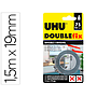 UHU - Cinta adhesiva doublefix invisible doble cara extra fuerte 1,5 mt x 19 mm (Ref. 44868)